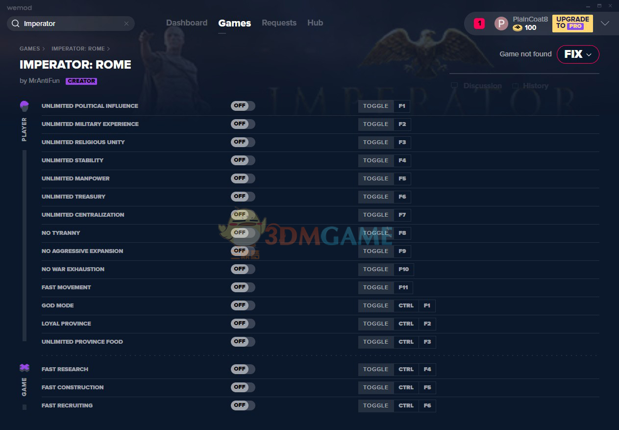 《大将军：罗马》v1.5.0十七项修改器[MrAntiFun]
