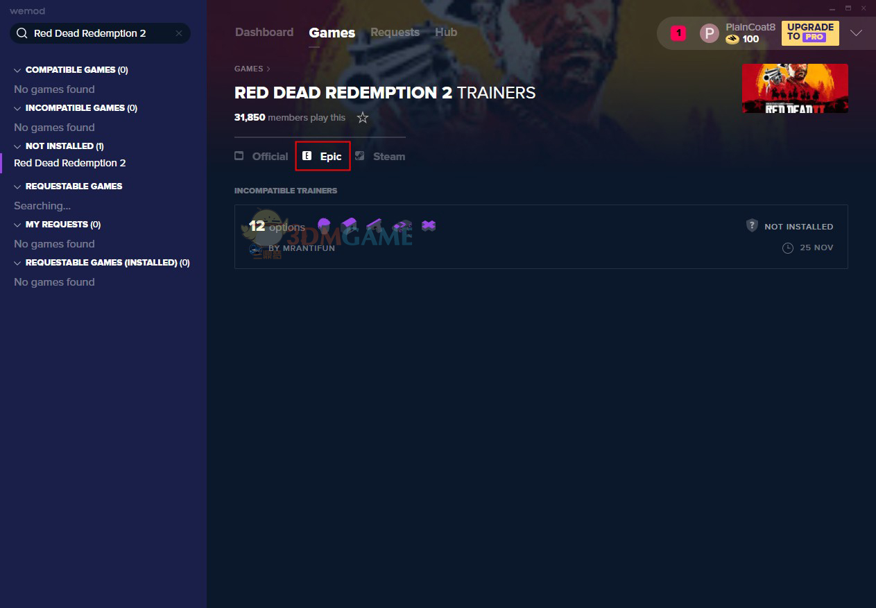 《荒野大镖客2》v1311.12十二项修改器[MrAntiFun][Epic]