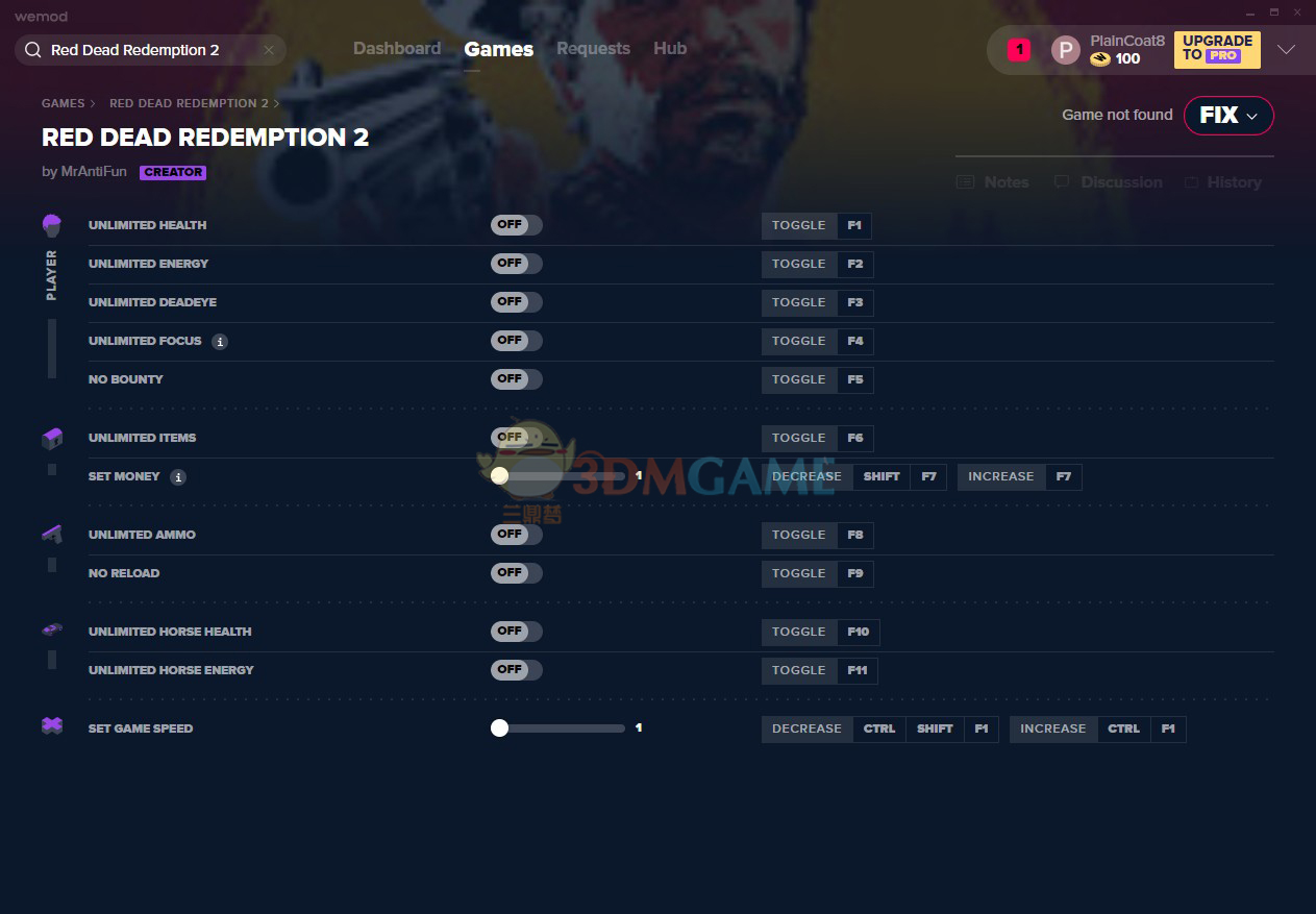 《荒野大镖客2》v1311.12十二项修改器[MrAntiFun][Epic]