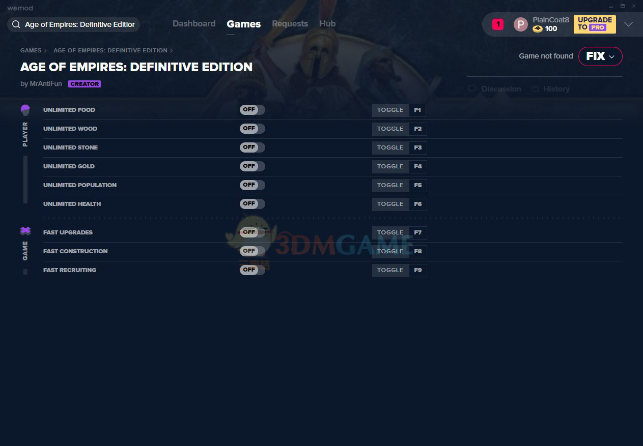 《帝国时代：决定版》v2020.08.11九项修改器[MrAntiFun][Steam]