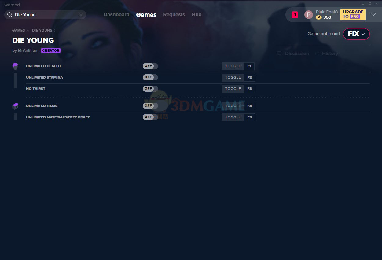 《英年早逝》v2020.07.12五项修改器[MrAntiFun]