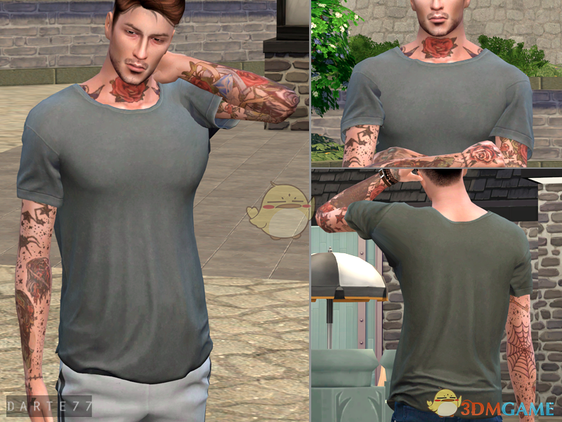 《模拟人生4》男士简洁t恤MOD