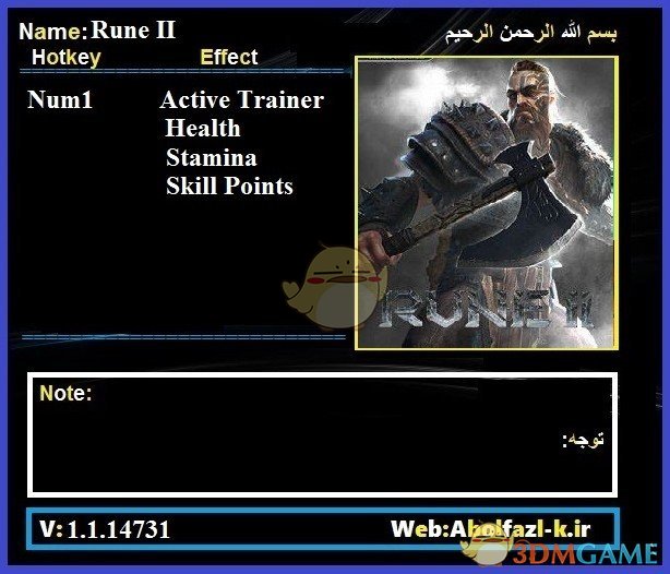 《符文2》v1.1.14731三项修改器[Abolfazl]