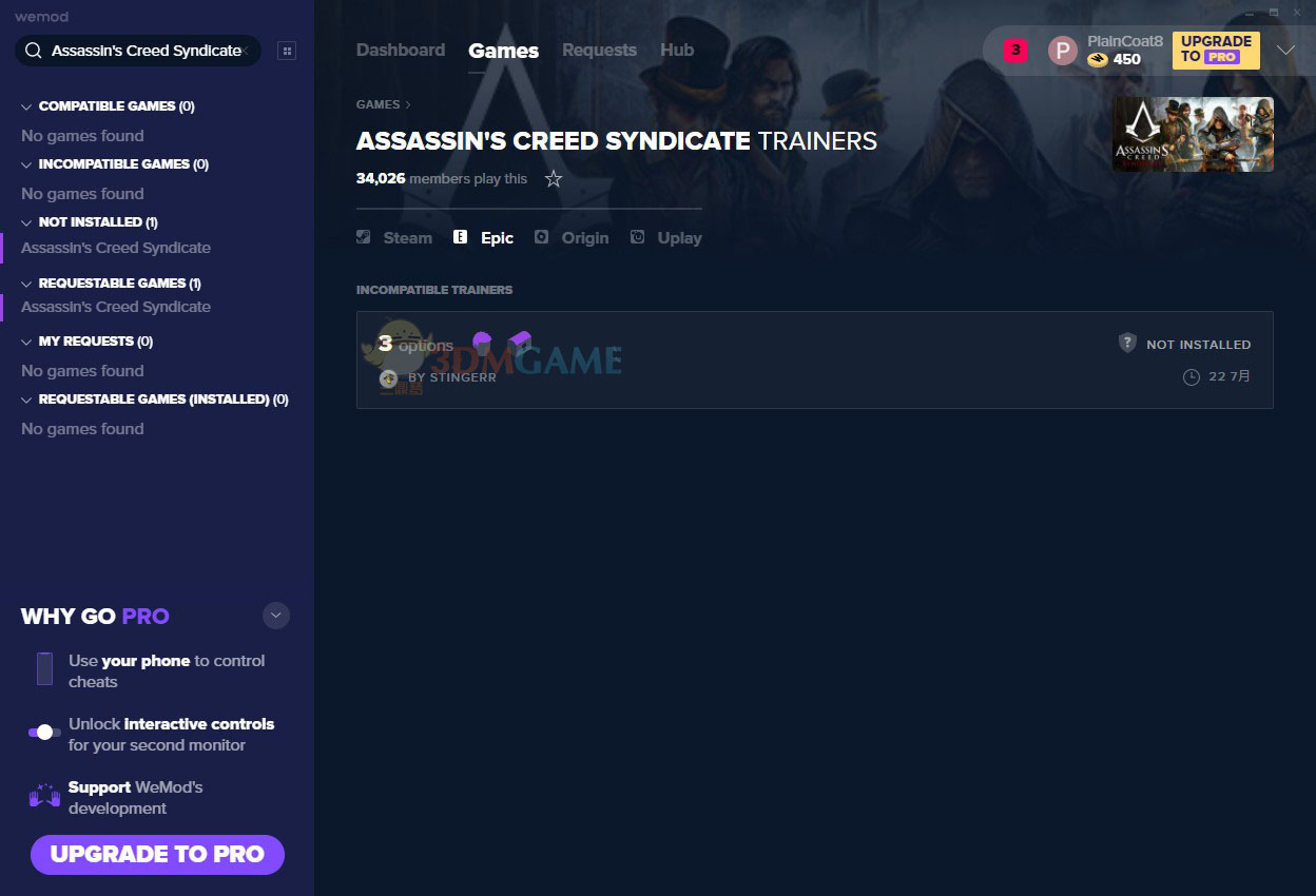 《刺客信条：枭雄》v2020.07.22三项修改器[MrAntiFun][Epic]
