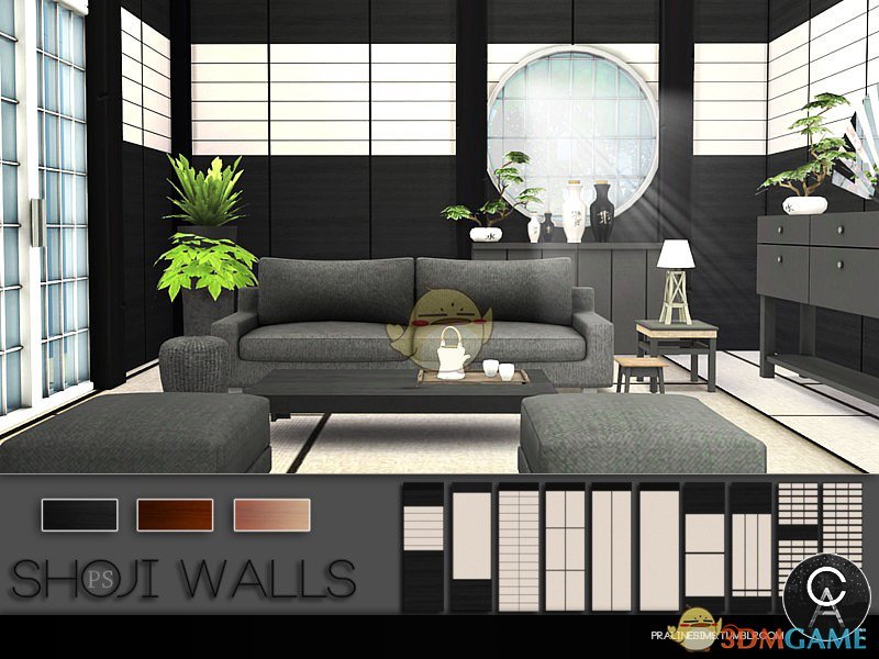 《模拟人生4》日式风格墙面MOD