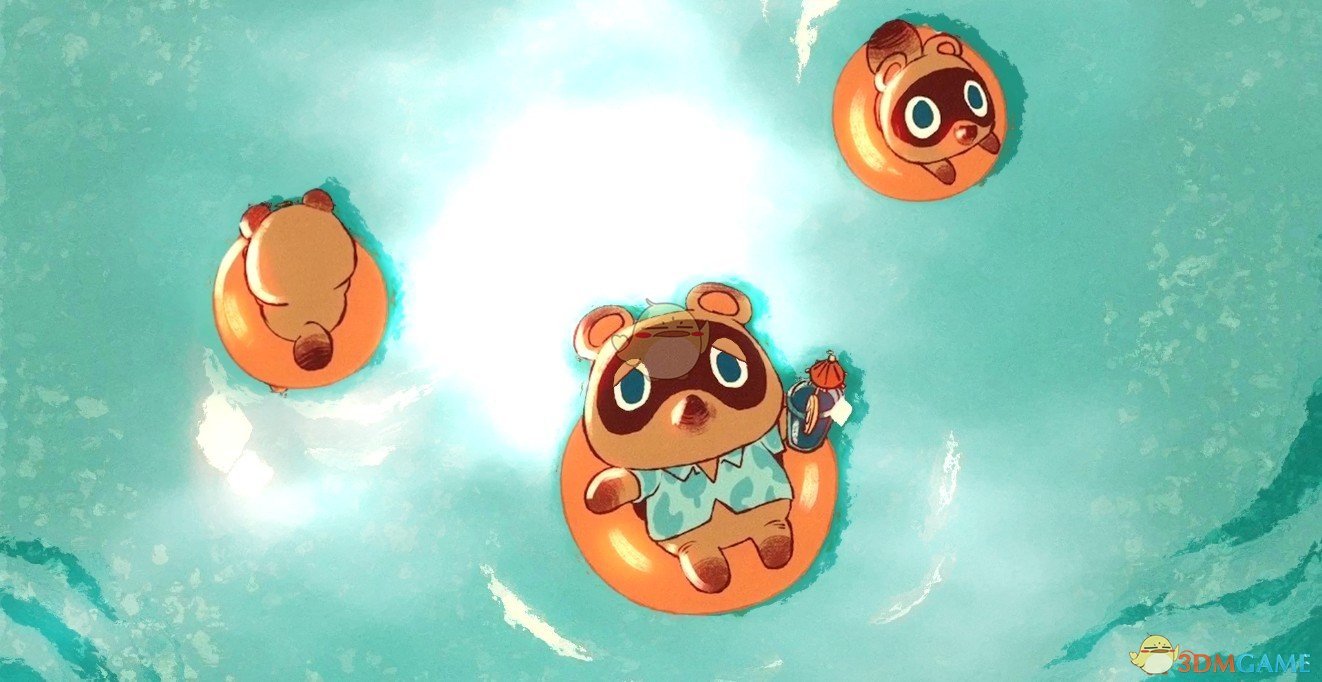 《Wallpaper Engine》动物森友会 - 悠闲的泳圈浣熊们动态壁纸