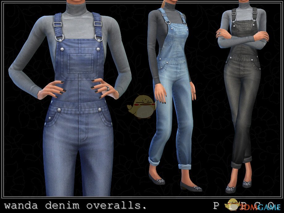 《模拟人生4》女性帅气吊带牛仔裤MOD