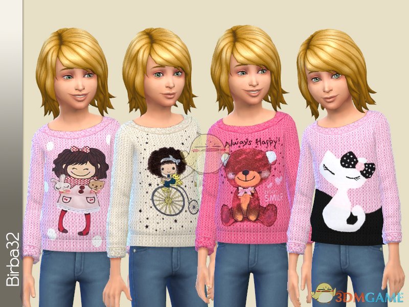 《模拟人生4》可爱的小女孩毛衣MOD