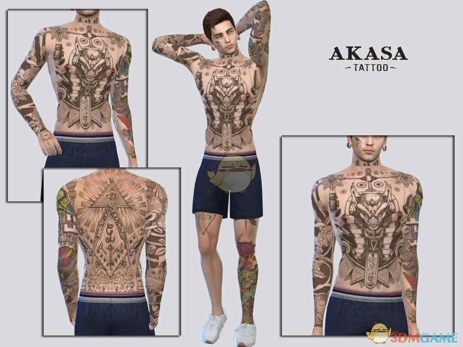 《模拟人生4》男性浑身纹身MOD