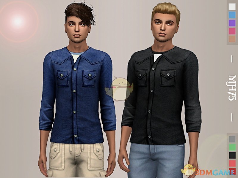 《模拟人生4》男士带纽扣衬衫MOD