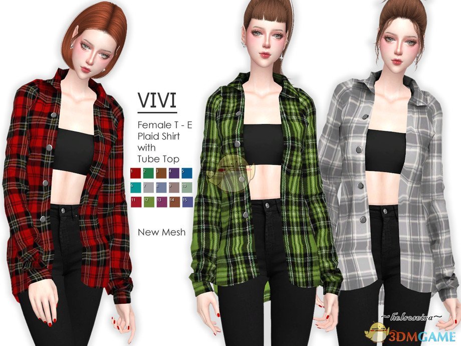 《模拟人生4》女性经典宽松衬衫MOD