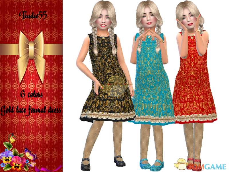 《模拟人生4》金色蕾丝礼服MOD
