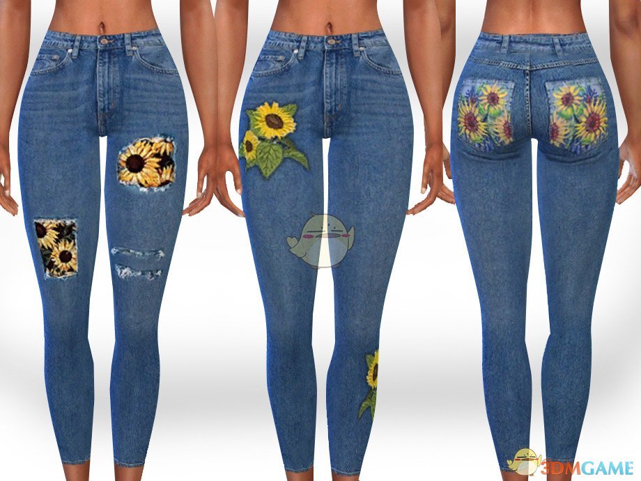 《模拟人生4》女性向日葵牛仔裤MOD