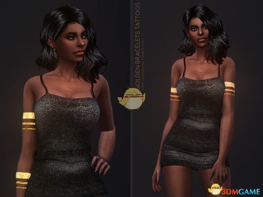 《模拟人生4》金色手链纹身MOD