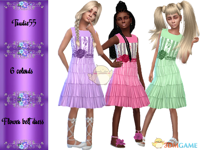 《模拟人生4》花腰带连衣裙MOD