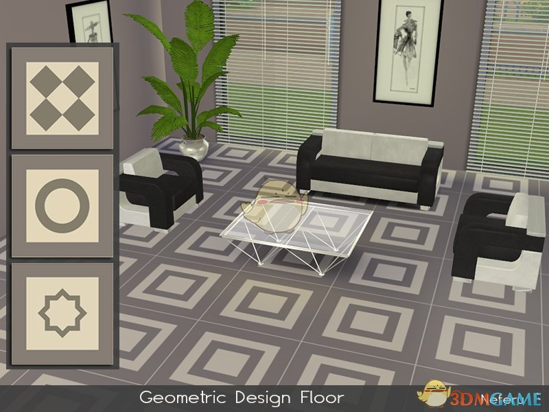 《模拟人生4》几何风格地板MOD