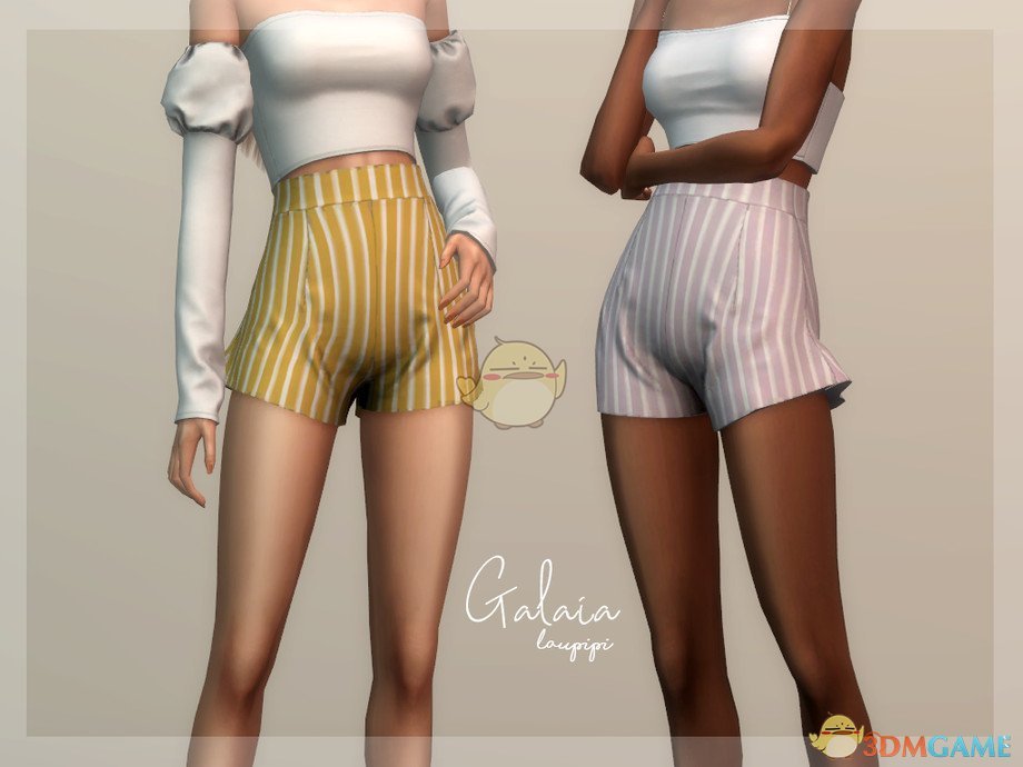 《模拟人生4》女性时尚条纹短裤MOD