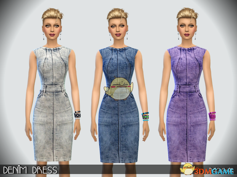 《模拟人生4》休闲女性牛仔连衣裙MOD