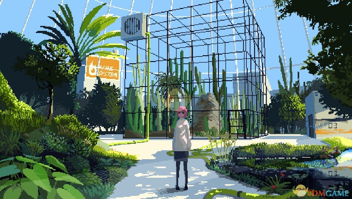 《Wallpaper Engine》像素风 - 逛植物园的少女动态壁纸