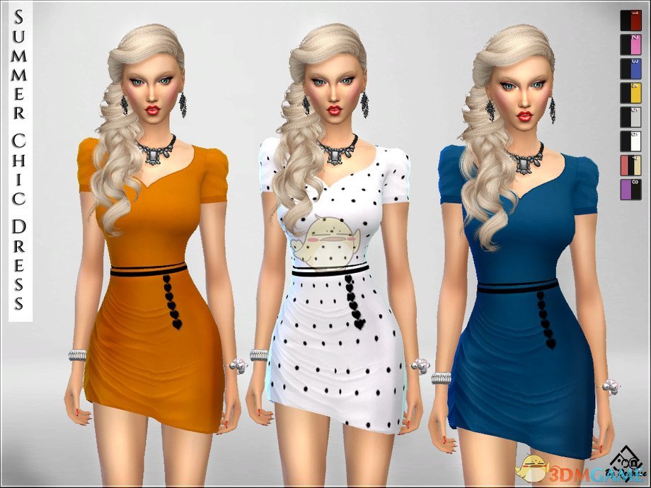 《模拟人生4》夏季性感爱心皮带连衣裙MOD