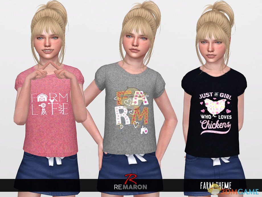 《模拟人生4》小女孩农场短袖MOD