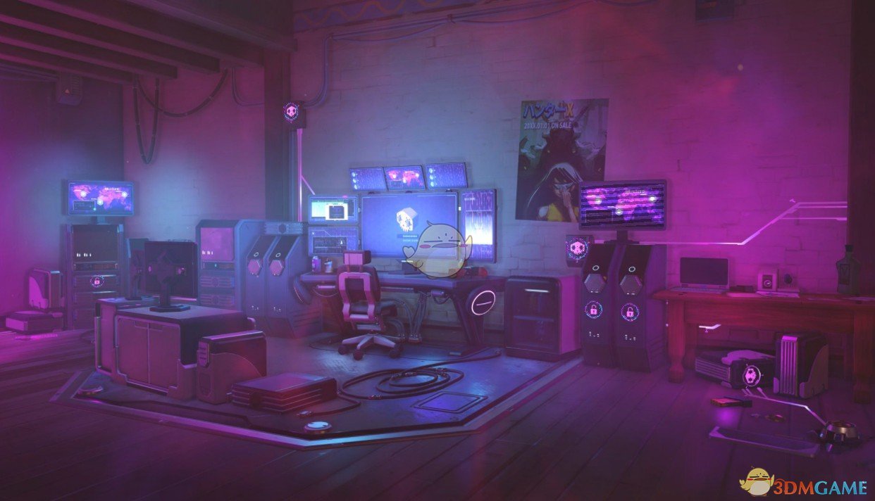 《Wallpaper Engine》OW黑影的骇客房间动态壁纸