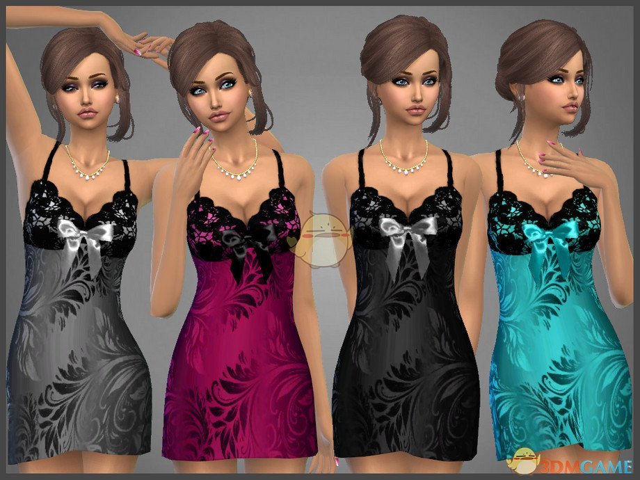 《模拟人生4》吊带蕾丝蝴蝶结睡衣MOD