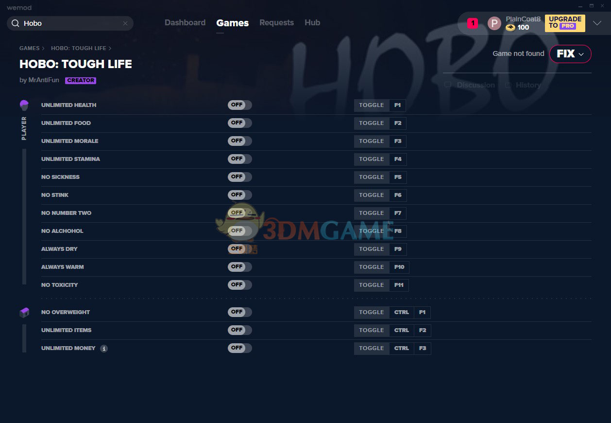 《乞丐模拟器》v2020.08.25十四项修改器[MrAntiFun]