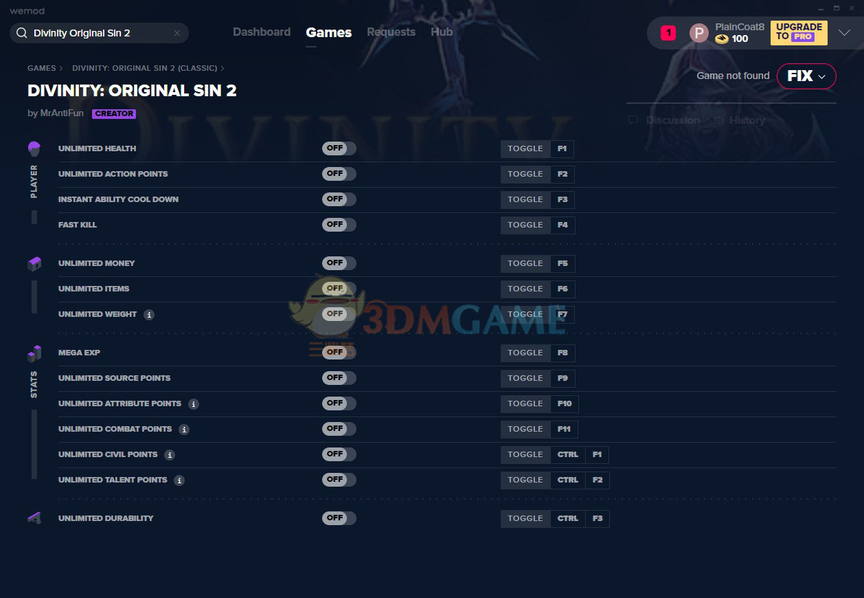 《神界：原罪2》v2020.08.15十四项修改器[MrAntiFun]