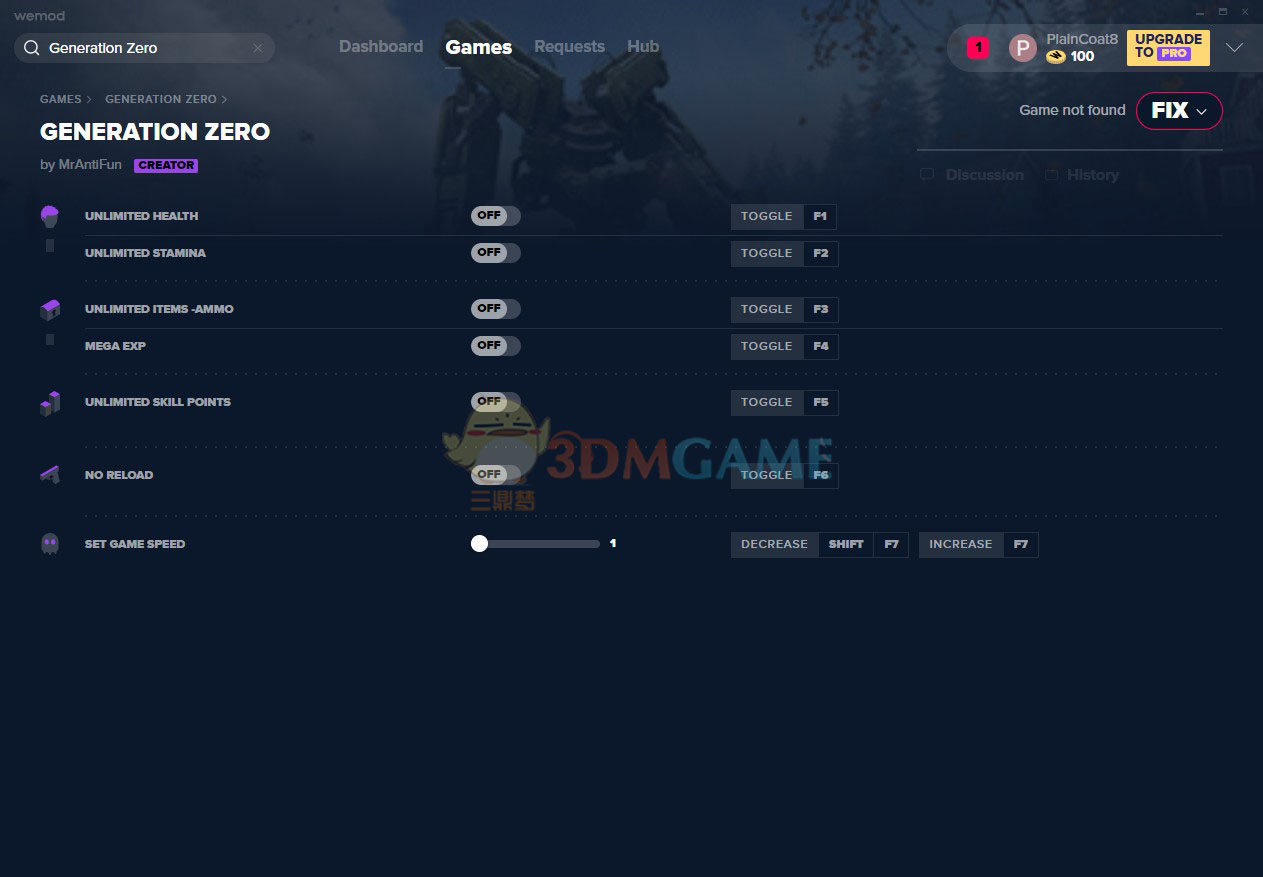 《零世代》v2020.11.04七项修改器[MrAntiFun]
