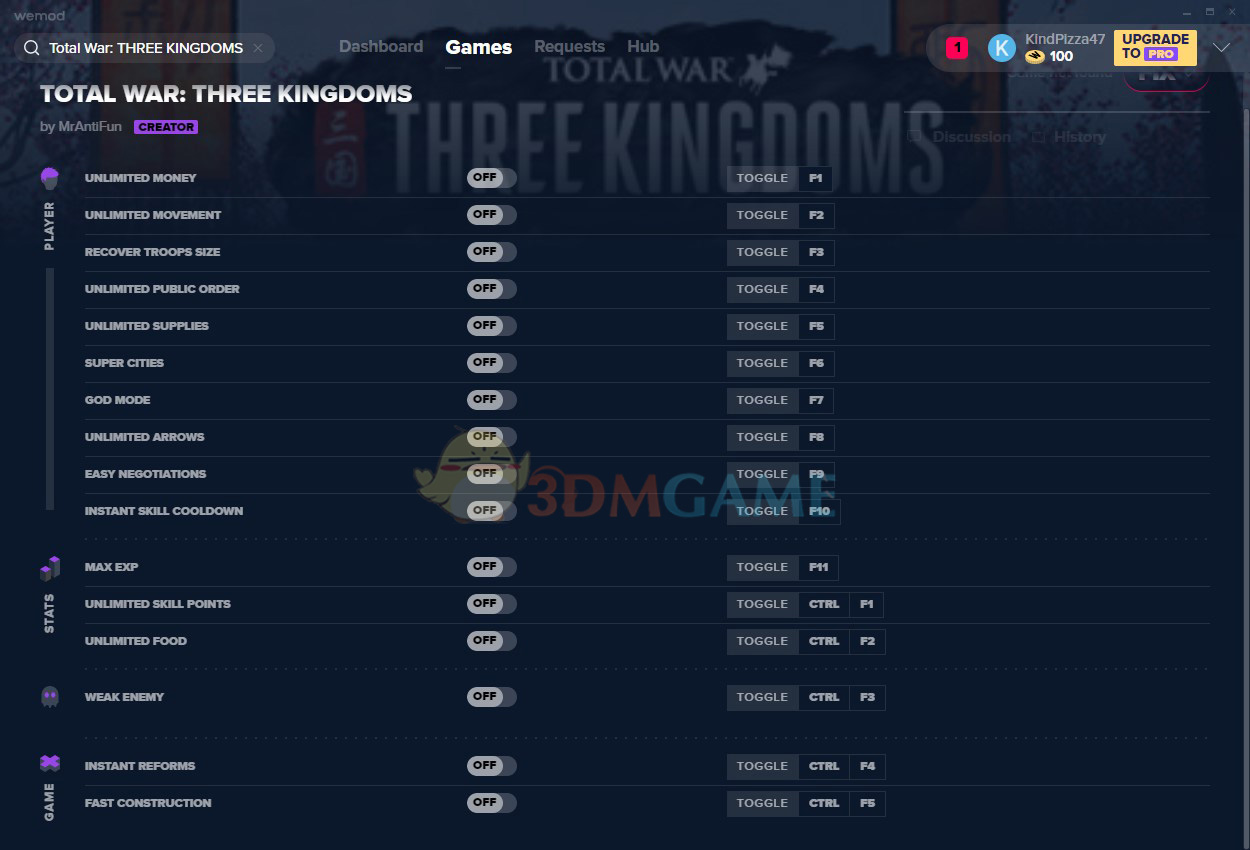 《全面战争：三国》v2020.10.10十六项修改器[MrAntiFun]