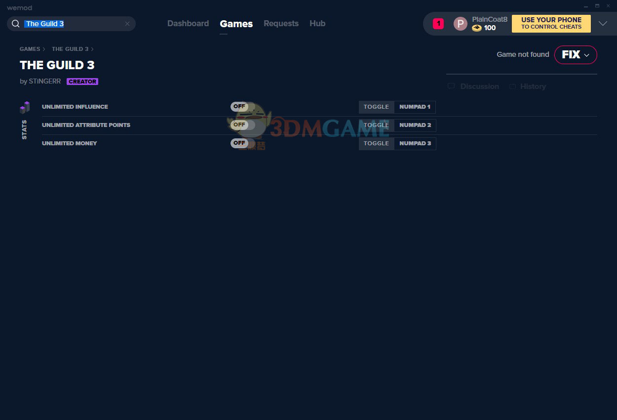 《行会3》v0.9.11.1三项修改器[MrAntiFun]