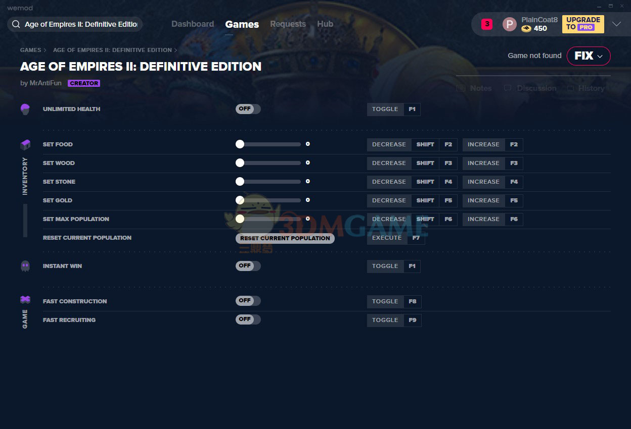 《帝国时代2：决定版》v2020.11.18十项修改器[MrAntiFun][Steam]