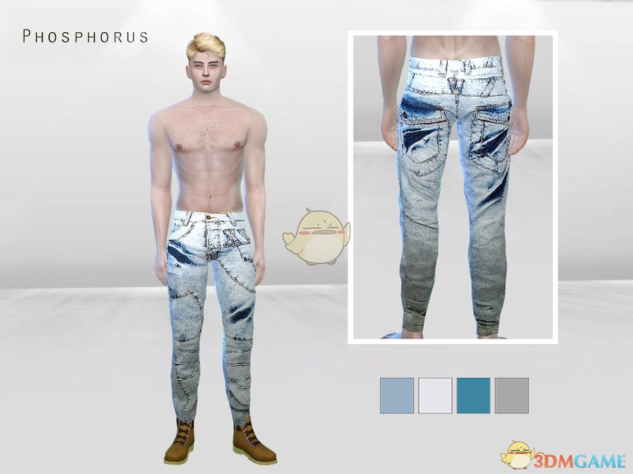 《模拟人生4》男士浅色牛仔裤MOD