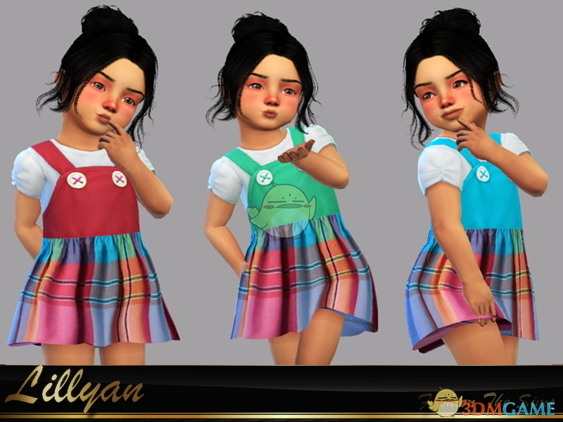 《模拟人生4》女童吊带彩色连衣裙MOD