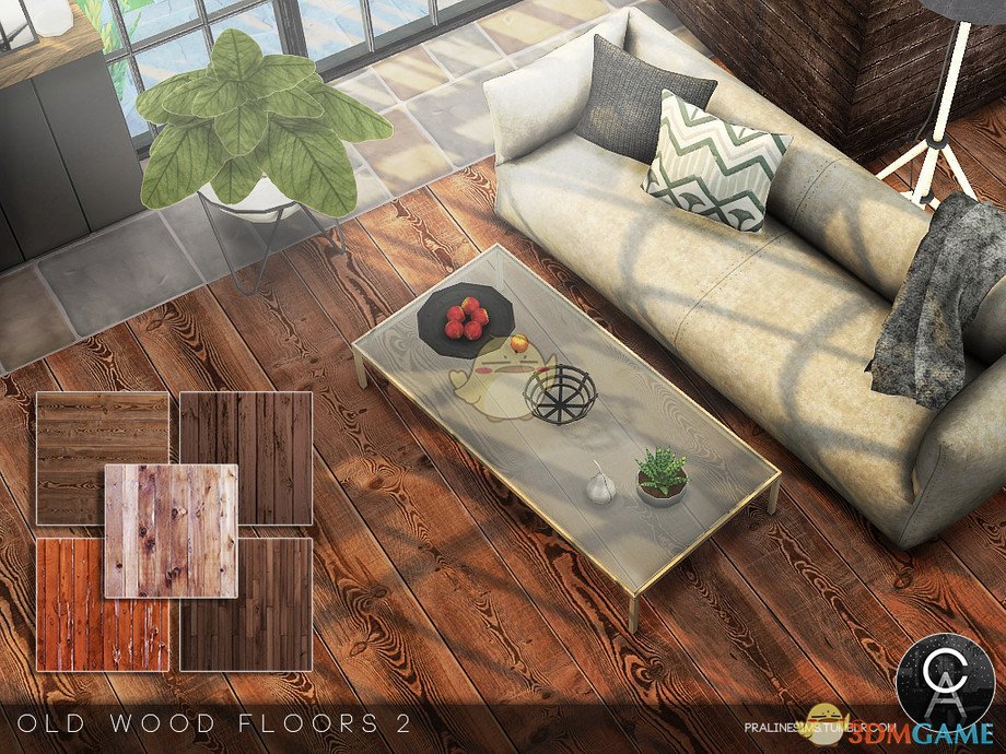 《模拟人生4》精致的复古木地板MOD