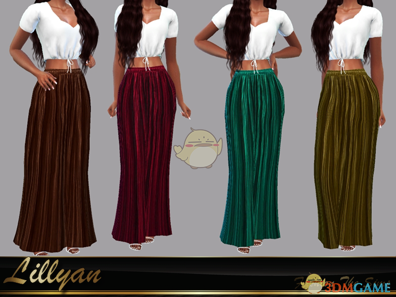 《模拟人生4》女性条纹褶皱连衣裙MOD