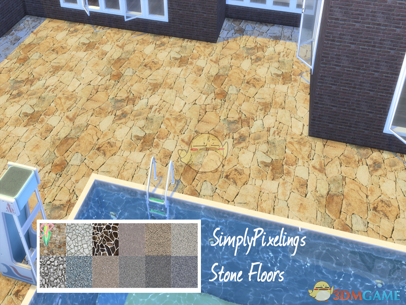 《模拟人生4》室内室外石块地板MOD