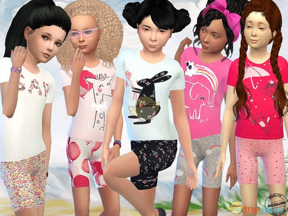 《模拟人生4》可爱的多款式女孩睡衣MOD