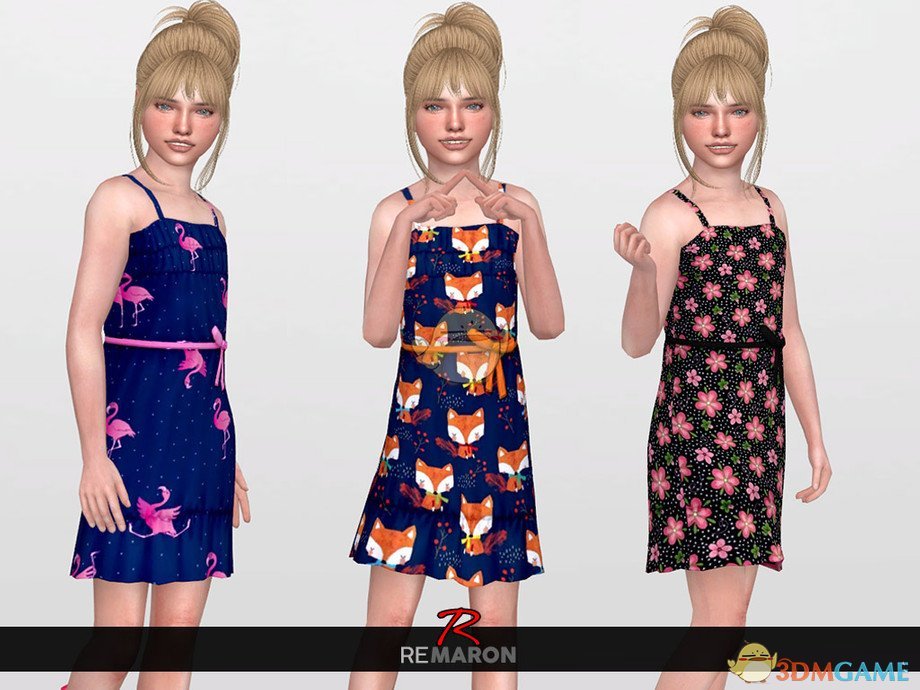 《模拟人生4》女童夏季吊带连衣裙MOD