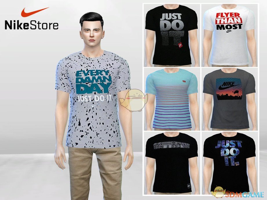 《模拟人生4》男士多款式短袖MOD