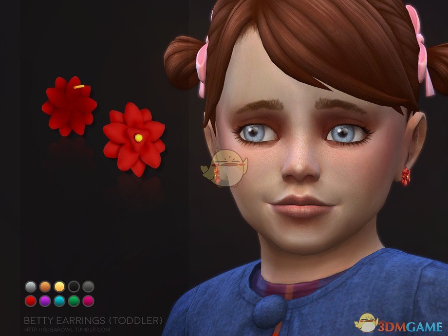 《模拟人生4》幼儿美丽花朵耳环MOD