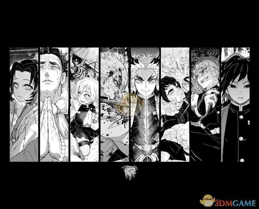 《Wallpaper Engine》鬼灭之刃 - 八柱黑白漫画风头像动态壁纸