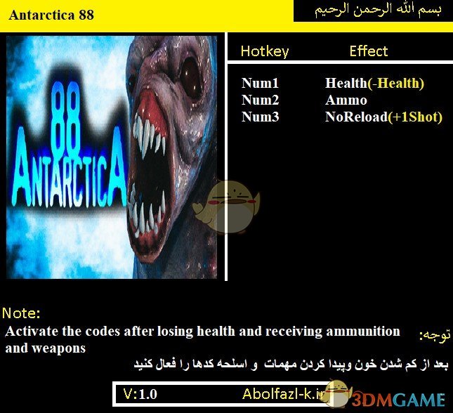 《南极洲88》v1.0三项修改器[Abolfazl]