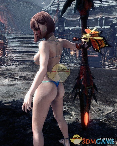 《怪物猎人：世界》蓝色三点比基尼MOD