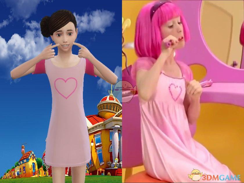 《模拟人生4》超可爱的粉色爱心睡衣MOD