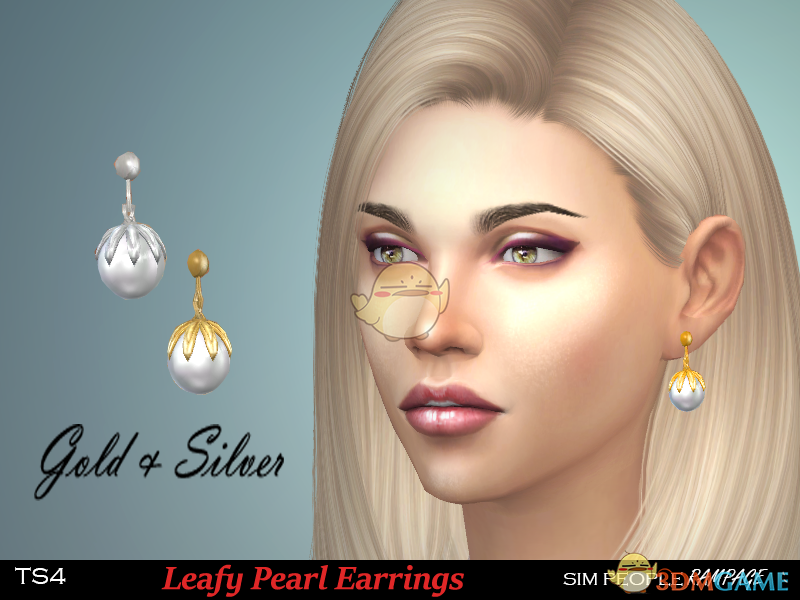 《模拟人生4》精致的树叶珍珠耳环MOD