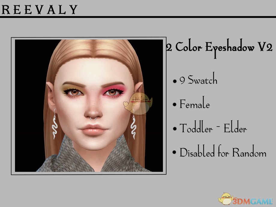 《模拟人生4》女性淡色双色眼影MOD