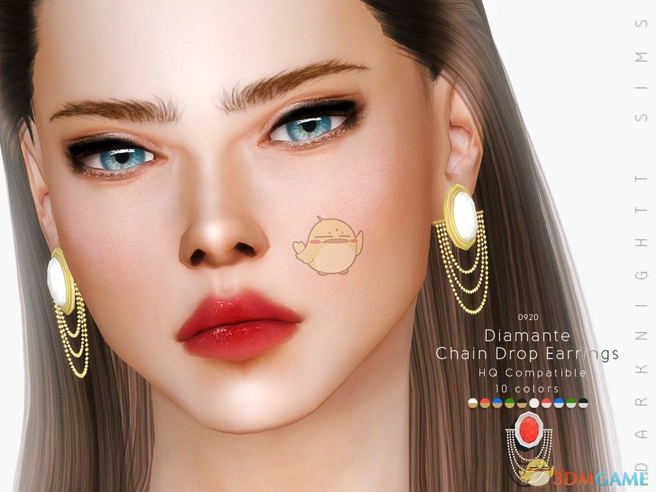 《模拟人生4》钻石链吊式耳环MOD
