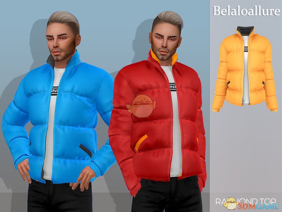 《模拟人生4》男士纯色羽绒衣MOD
